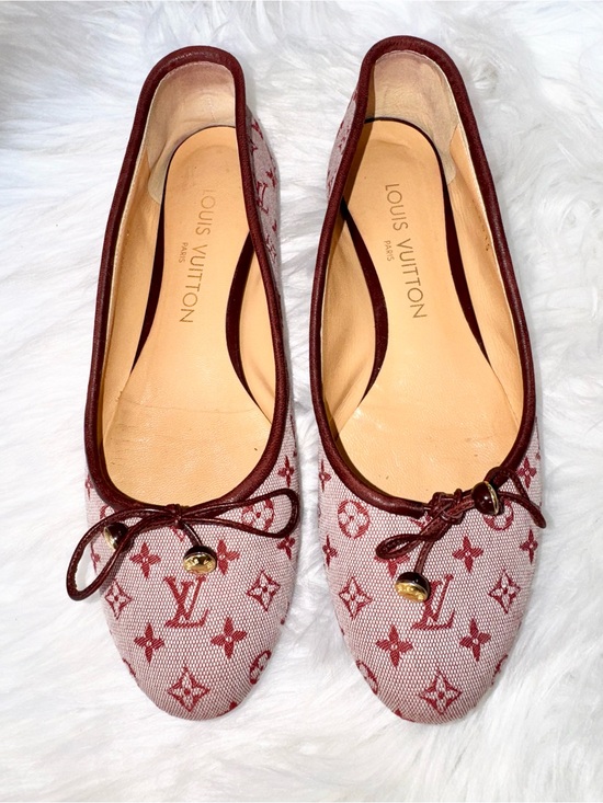 Louis Vuitton Shoes - Louis Vuitton Y2K Flat Ballerina Alizee Mini Lin 36 EU Cerise Burgundy Monogram